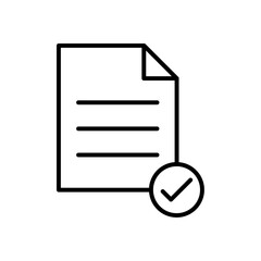 Poster - Accept document icon Outline vector for web ui