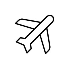 Poster - Airplane icon Outline vector for web ui