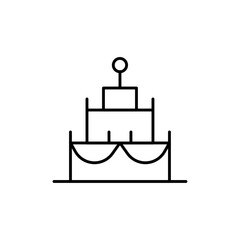 Poster - Birthday cake icon Outline vector for web ui