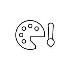 Poster - Brush and Palette icon Outline vector for web ui