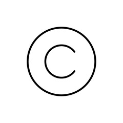 Aufkleber - Copyright icon Outline vector for web ui