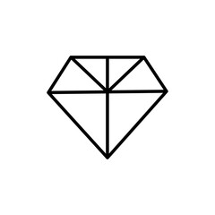 Poster - Diamond icon Outline vector for web ui
