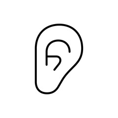 Poster - Ear icon Outline vector for web ui