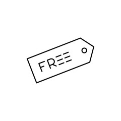 Poster - Free tag icon Outline vector for web ui