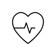 Poster - Heartbeat icon Outline vector for web ui