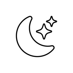 Poster - Moon icon Outline vector for web ui