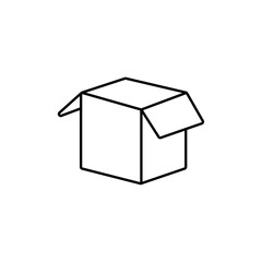 Aufkleber - Open box icon Outline vector for web ui