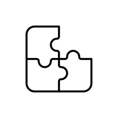 Poster - Puzzle icon Outline vector for web ui