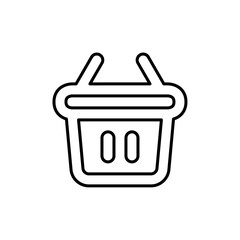 Poster - Shopping basket icon Outline vector for web ui