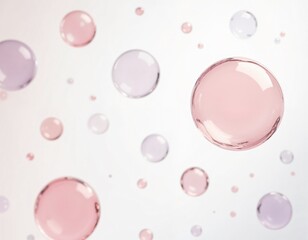 Wall Mural - Graceful Bubbles Suspended in the Air, Reflecting Light with Iridescent Colors