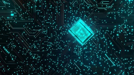 Semiconductor on circuit tech background AI chip lighting