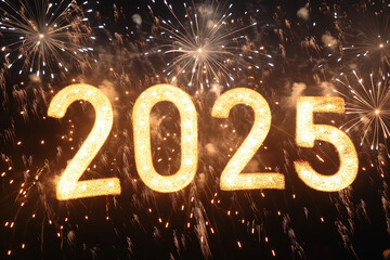 glowing new happy year text background