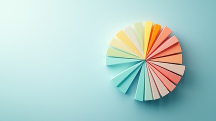 Fototapete - A 3D pie chart with a visually appealing design, showcasing the allocation of a budget across different departments within an organization, with each slice representing a specific department and its