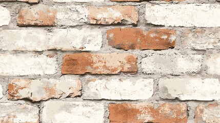 Poster - Seamless Brick Wall Pattern in Light Colors
