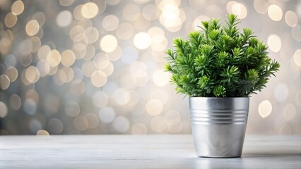 Canvas Print - Elegant Fake Plant in a Pot Isolated on White Background for Interior Decoration, Ideal for Home Decor, Office Spaces, and Minimalist Design Aesthetics