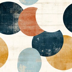 Poster - Retro Circles and Ovals in Vintage Style Design