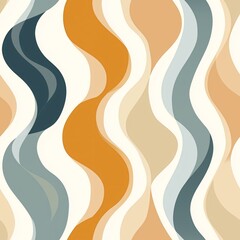 Poster - Wavey Seamless Pattern in Soft Earthy Tones