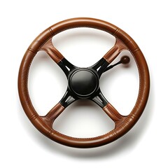 Wall Mural - Steering wheel isolated on white background