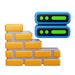 Wall Mural - Firewall Data 3d Render Icons