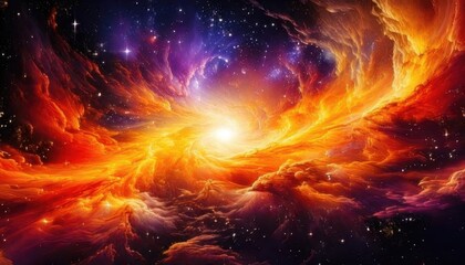 Wall Mural - explosion of space nebular background