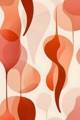 Poster - An abstract design featuring soft, flowing shapes in warm red and orange hues, creating a dynamic and energetic visual effect against a light background.