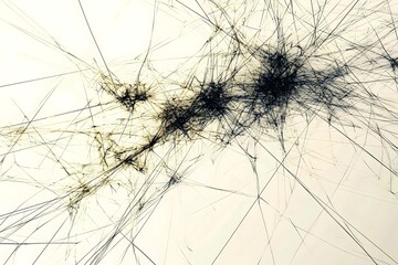 Poster - Intricate abstract lines create an engaging visual pattern in black, resembling the complexity of connections and networks on a light background.