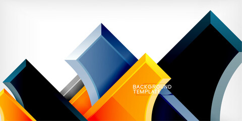 Poster - Geometric design abstract background - circles and triangles
