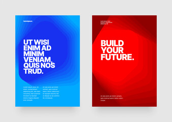 Layout template with fluid gradient background for flyer, poster or banner. Font and paper product with fluted glass effect used for message. 