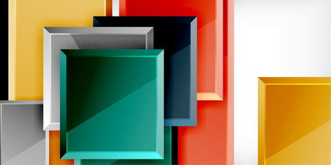 Poster - Colorful squares and rectangles. Vector Illustration For Wallpaper, Banner, Background, Card, Book Illustration, landing page