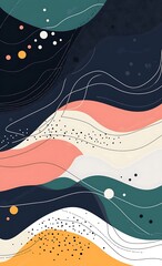 Poster - A Vector Graphic Design with Colorful Abstract Shapes and Dynamic Patterns, Perfect for Modern