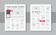 © Pavel - The daily newspaper layout, newspaper design, newsletter template or vintage newspaper design template