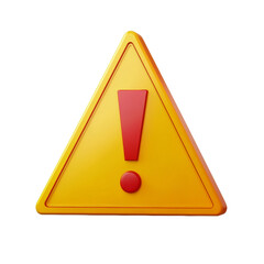 Poster - 3D Yellow Triangle Alert Icon with Exclamation Mark