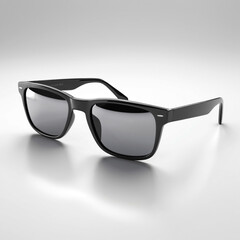 Stylish black sunglasses on a white background.