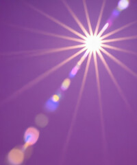 Wall Mural - sunbeam through the haze on pink sky, vertical