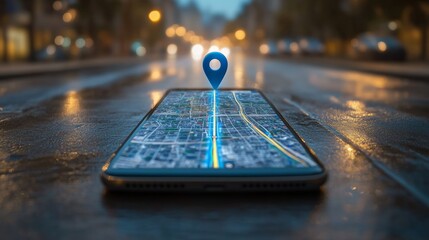 Night City GPS Navigation App Smartphone Map Location