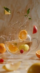 Canvas Print - Citrus Splash in Glass Pitcher