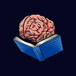 © Ibnu - colored illustration of a brain reading a book