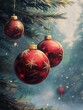 © Business Pics - Red and gold Christmas balls on tree
