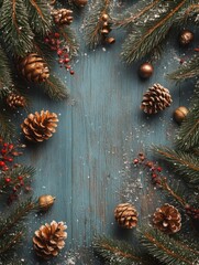 Wall Mural - christmas decoration tree background holiday winter wooden festive celebration home year new merry