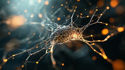 Poster - Intricate Tendrils with Glowing Particles in Dark Background