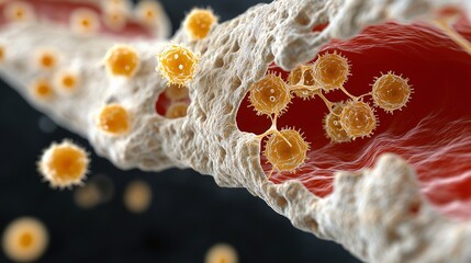 Poster - Parasites Within Blood Vessel Illustration