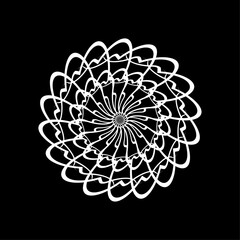 black and white spiral decorative circle design decoration abstract border pattern vector