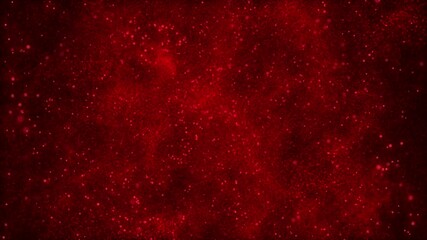 Poster - Red fluid particle movement background. Abstract flying particles background