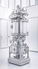 Poster - cutting-edge carbon capture facility, massive industrial machinery, sleek and modern design, clean s