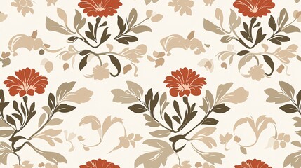 Poster - Elegant Batik Floral Seamless Pattern Design