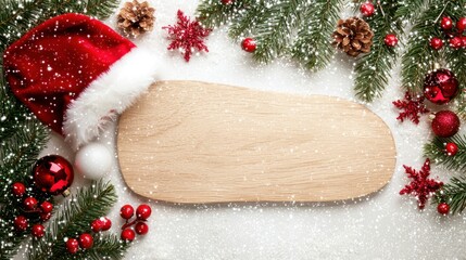 Wall Mural - create a stunning christmas wallpaper background featuring a blank wooden sign