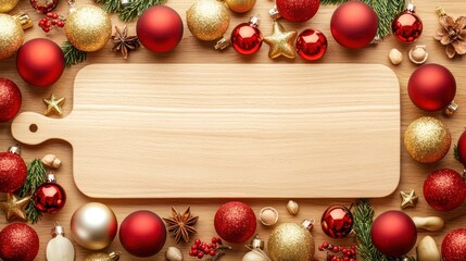 Wall Mural - create a festive christmas background wallpaper with red and gold elements