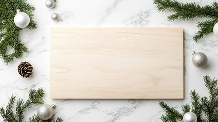 Wall Mural - create a festive christmas wallpaper with a blank wooden background