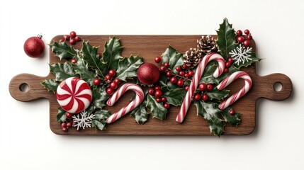 Wall Mural - create a festive christmas background wallpaper featuring candy canes