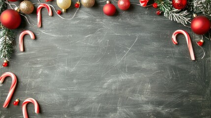Wall Mural - create a festive christmas wallpaper background with decorative elements